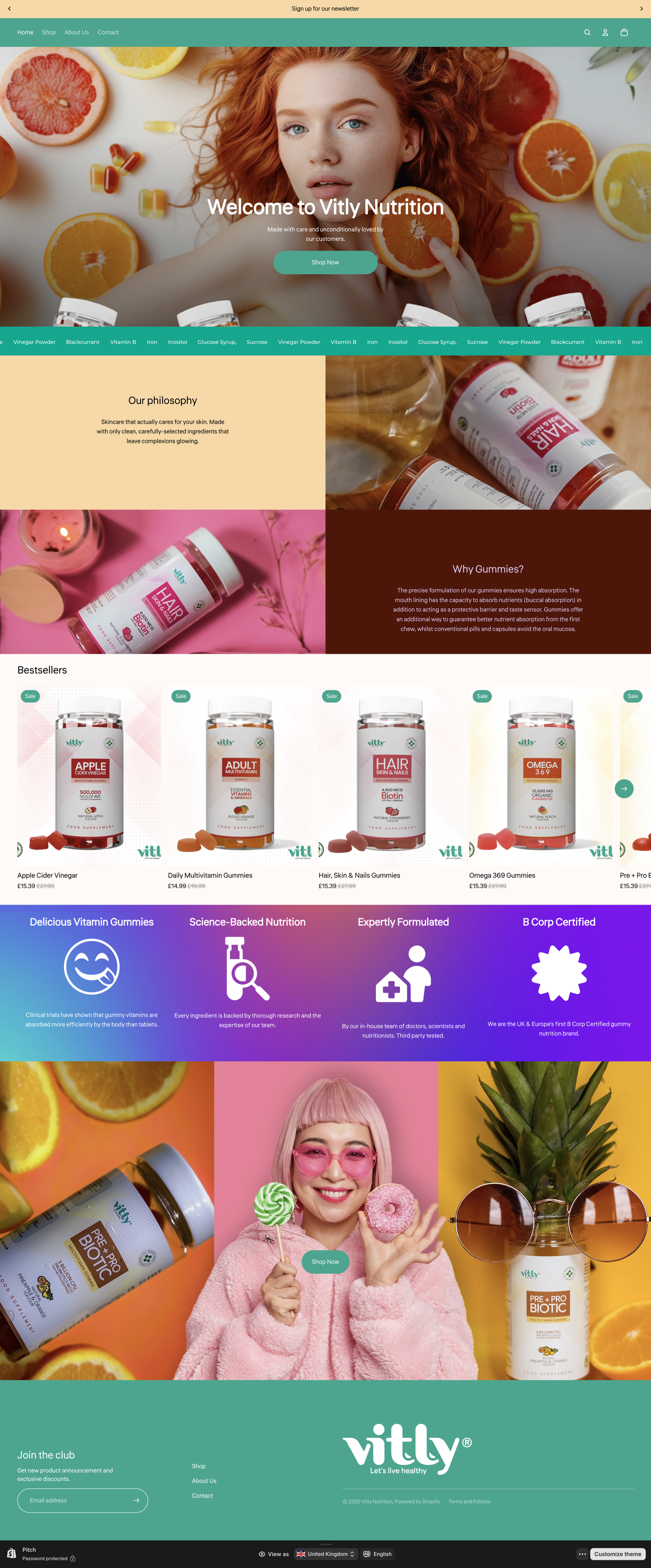 Vitly Nutrition Shopify Store